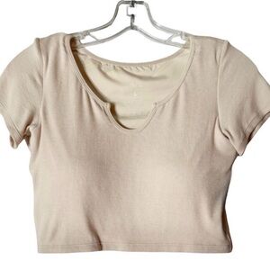 Klassy Network Soft Beige Crop Top